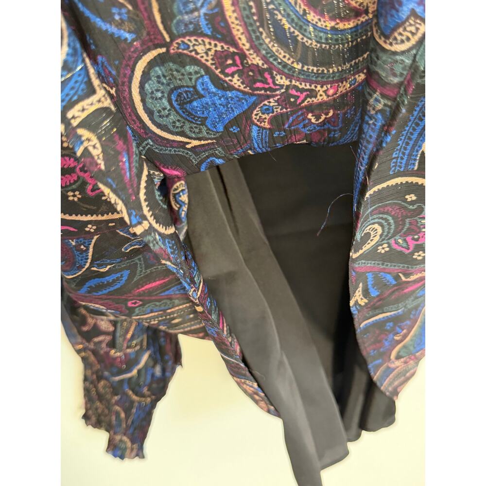 White House Black Market Jacquard Ruffle Sleeve Chiffon Blouse NWT size LP - Picture 6 of 9